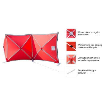 PARAWAN OCHRONNY GT-030 -Z TAŚMAMI ODBLASKOWYMI-180 x 180 cm